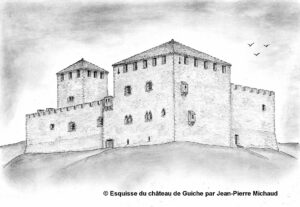 Esquisse du château de Guiche par Jean-Pierre Michaud